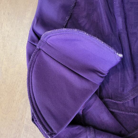 Alex Evenings Jacket Womens 14P Purple Sparkling Open Front Party Lightweight - Picture 8 of 9